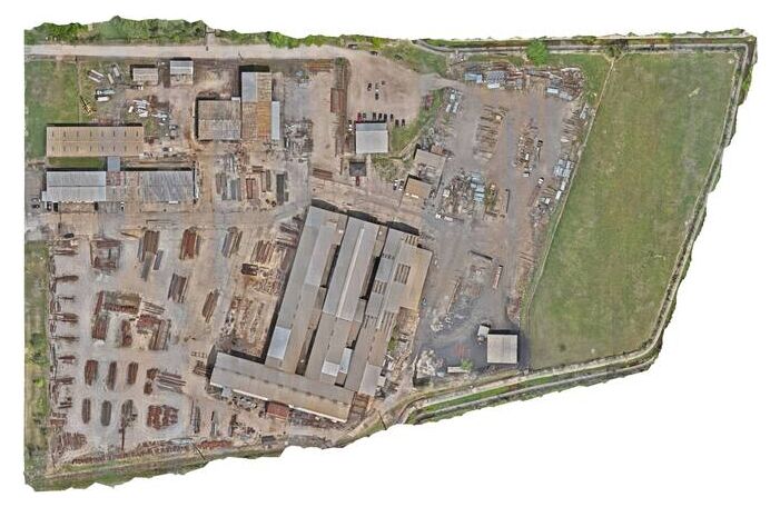 Full facility orthomosaic: steel yard
