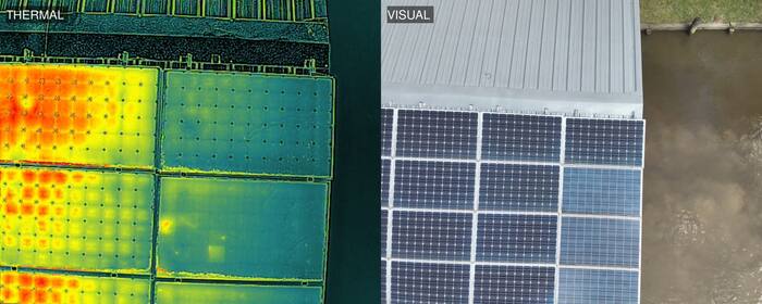 Solar array: thermal and visual pair