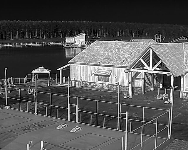Thermal image: resort pavilion