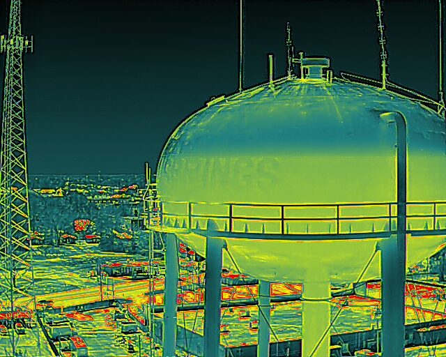 Thermal image: denham springs water tower